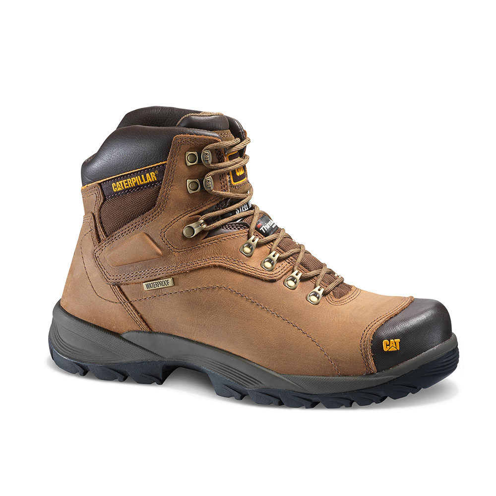 Caterpillar Diagnostic Hi St - Mens Safety Boots - Dark Beige - NZ (371YCGVAP)